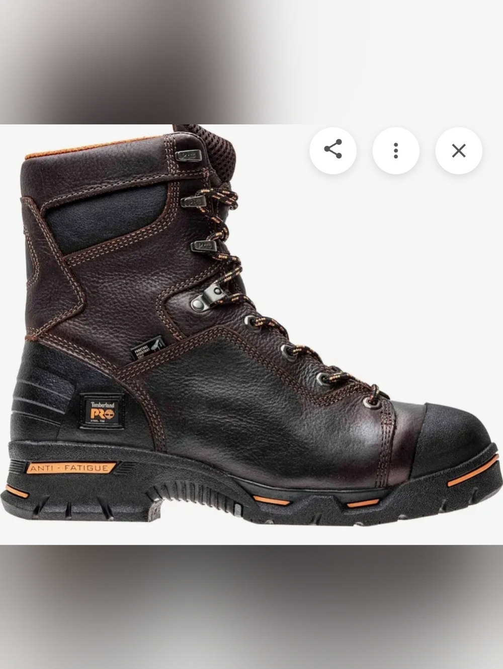Timberland PRO Endurance 8-Inch Steel Safety Toe Boots - Black and Orange